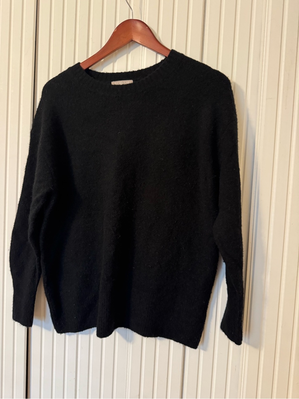 J Crew Merino Wool Alpaca Blend Sweater Black XXS Oversized Minimalist Nuetral